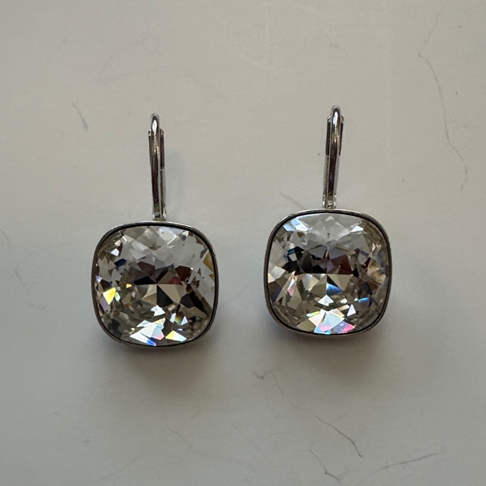 Swarovski Elegant Silver Crystal Earrings
